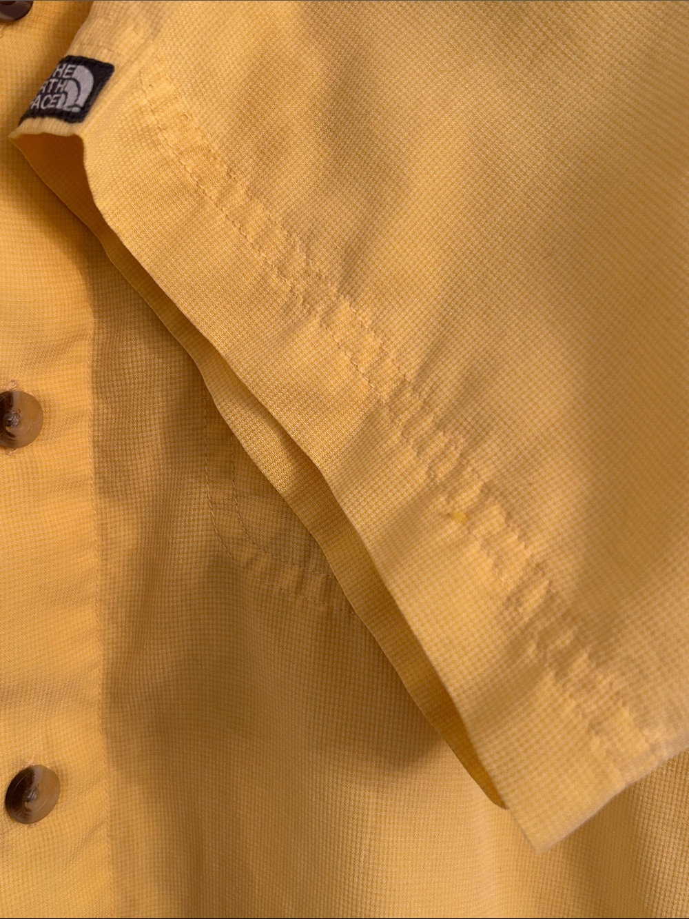 The North Face Men's Short-Sleeve Button-Down Shirt in Pale Yellow - Picture 7 of 15